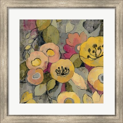 Framed Yellow Floral Duo II Print
