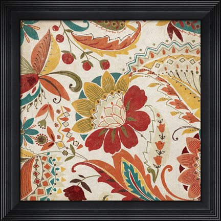 Framed Boho Paisley Spice II Print