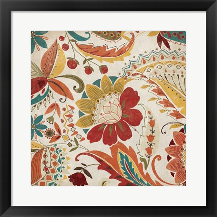 Framed Boho Paisley Spice II Print