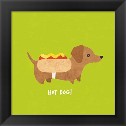 Framed Good Dogs Dachshund Bright Print