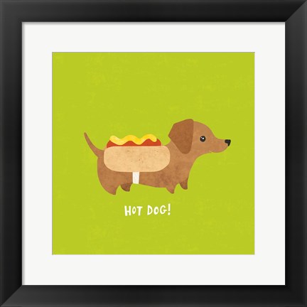 Framed Good Dogs Dachshund Bright Print