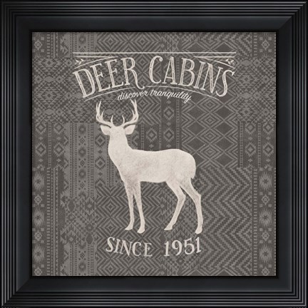 Framed Soft Lodge III Dark Print