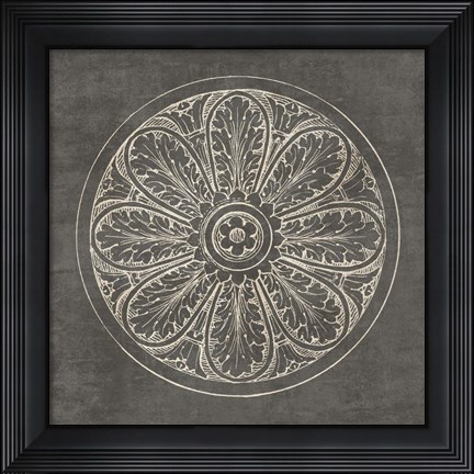 Framed Rosette VIII Gray Print