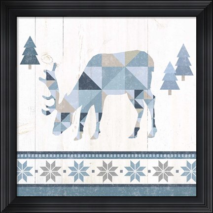 Framed Nordic Geo Lodge Deer II Print