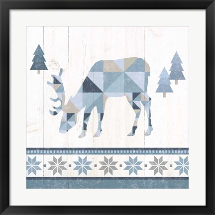 Framed Nordic Geo Lodge Deer II Print