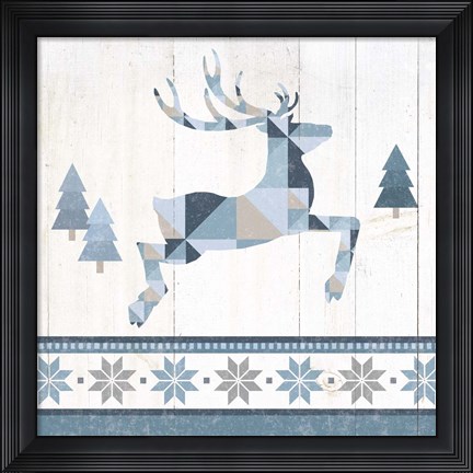 Framed Nordic Geo Lodge Deer III Print