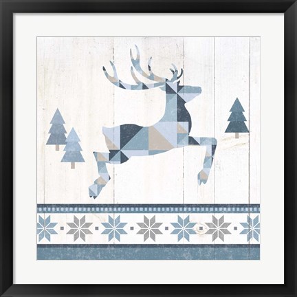 Framed Nordic Geo Lodge Deer III Print