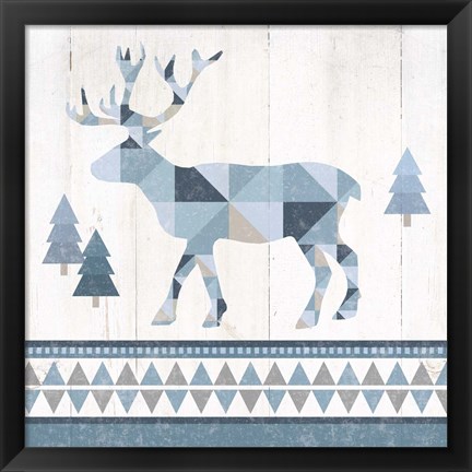 Framed Nordic Geo Lodge Deer IV Print