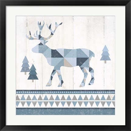 Framed Nordic Geo Lodge Deer IV Print