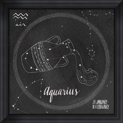 Framed Night Sky Aquarius Print