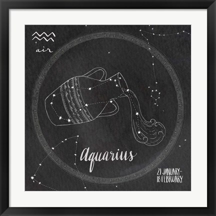 Framed Night Sky Aquarius Print