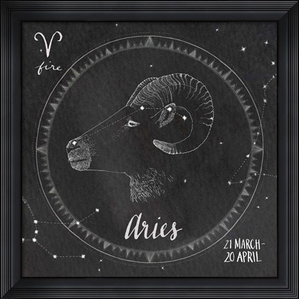 Framed Night Sky Aries Print