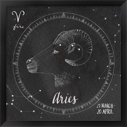 Framed Night Sky Aries Print