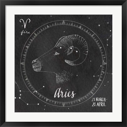 Framed Night Sky Aries Print