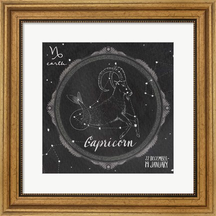 Framed Night Sky Capricorn Print