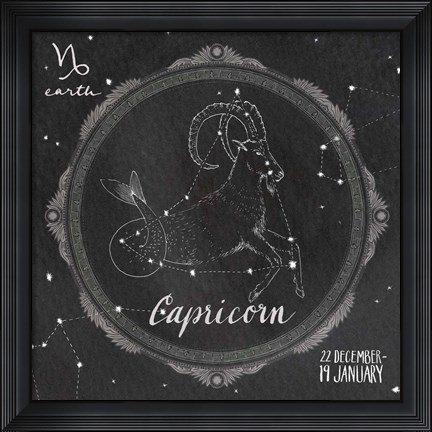 Framed Night Sky Capricorn Print