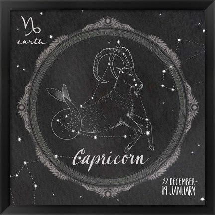 Framed Night Sky Capricorn Print