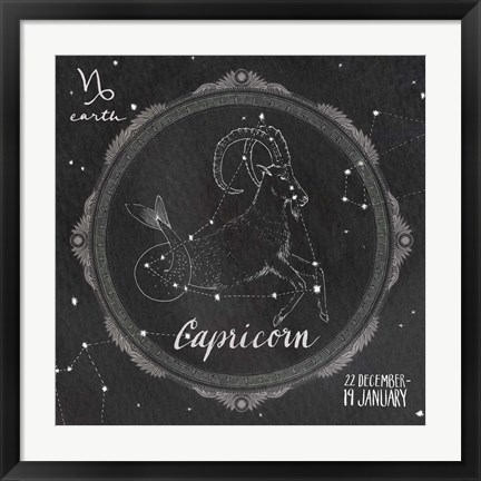 Framed Night Sky Capricorn Print