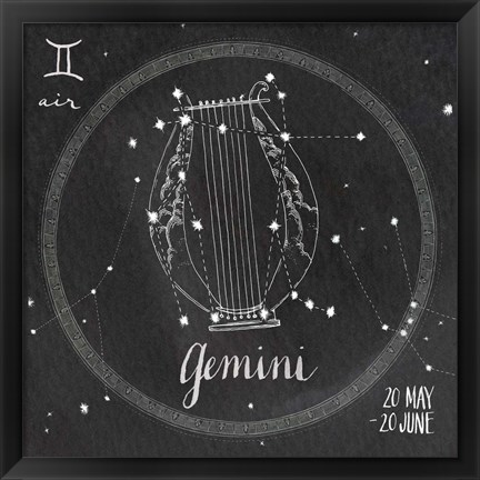 Framed Night Sky Gemini Print