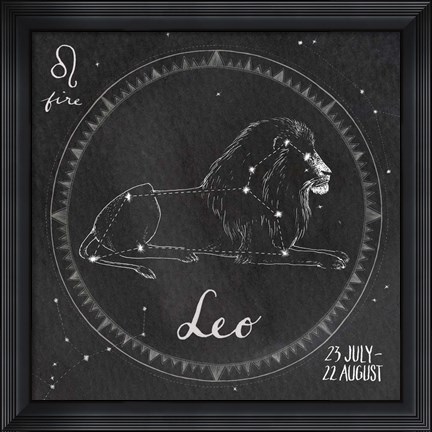Framed Night Sky Leo Print