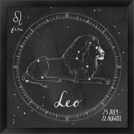 Framed Night Sky Leo Print