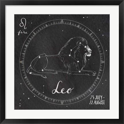 Framed Night Sky Leo Print