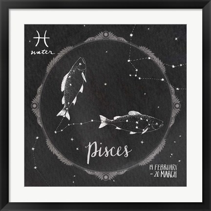 Framed Night Sky Pisces Print