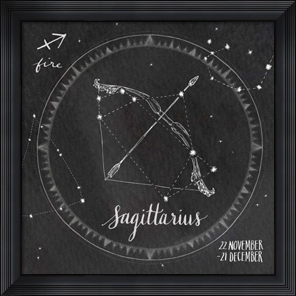 Framed Night Sky Sagittarius. Print