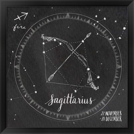 Framed Night Sky Sagittarius. Print