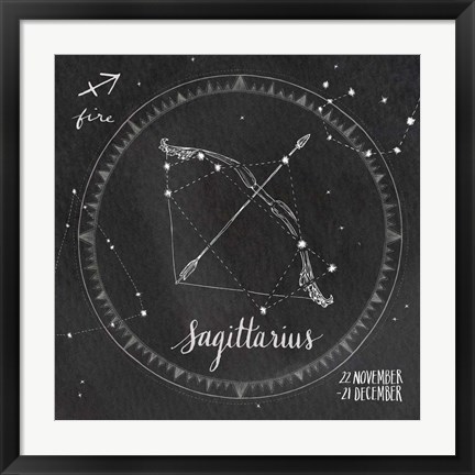 Framed Night Sky Sagittarius. Print