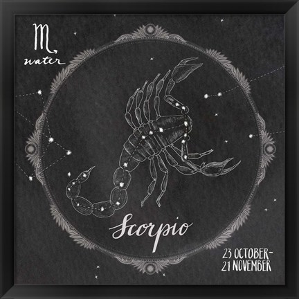 Framed Night Sky Scorpio Print