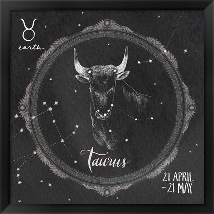 Framed Night Sky Taurus Print