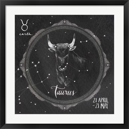 Framed Night Sky Taurus Print