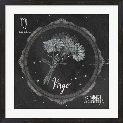 Framed Night Sky Virgo Print