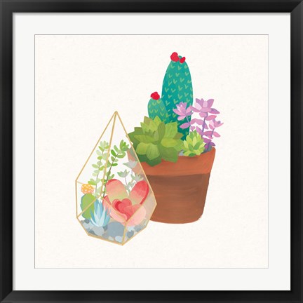 Framed Succulent Garden I Print