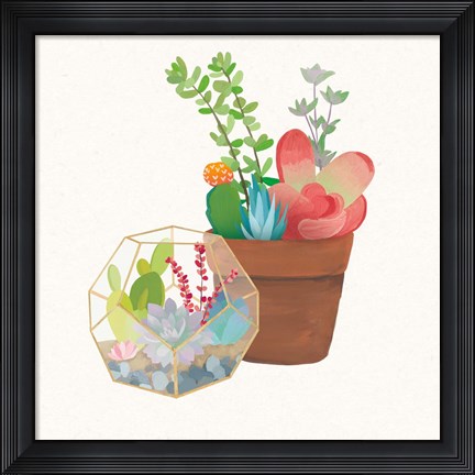 Framed Succulent Garden III Print