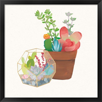 Framed Succulent Garden III Print