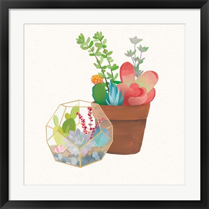 Framed Succulent Garden III Print