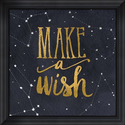 Framed Starry Words I Gold Print