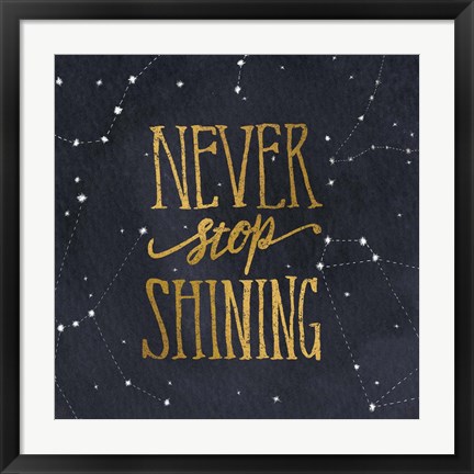 Framed Starry Words II Gold Print