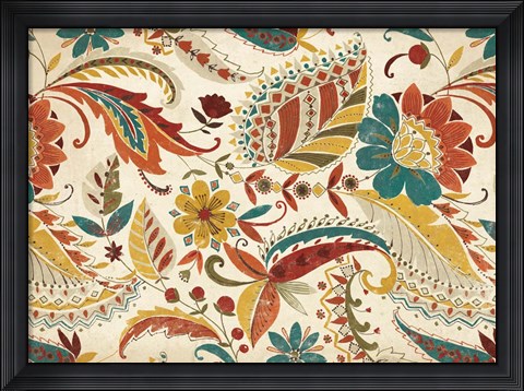 Framed Boho Paisley Spice III Print