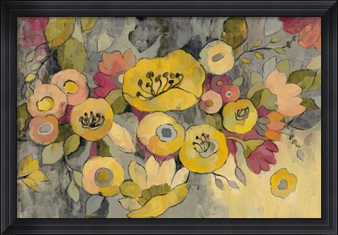 Framed Yellow Floral Duo III Print