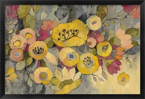 Framed Yellow Floral Duo III Print