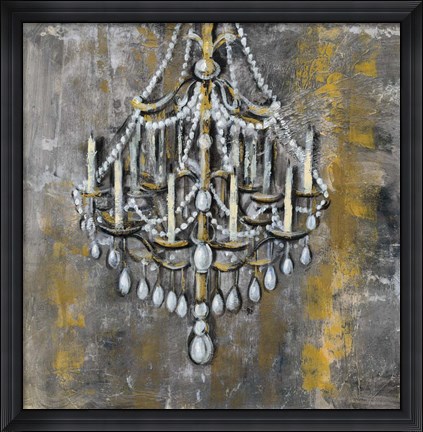 Framed Vintage Chandelier I Print
