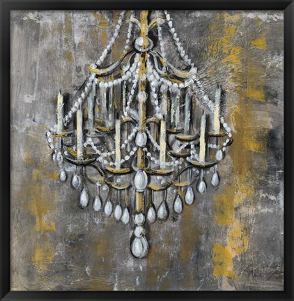 Framed Vintage Chandelier I Print