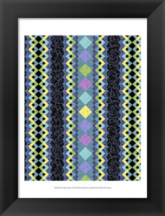 Framed Vintage Stripe I Print