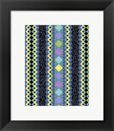 Framed Vintage Stripe I Print