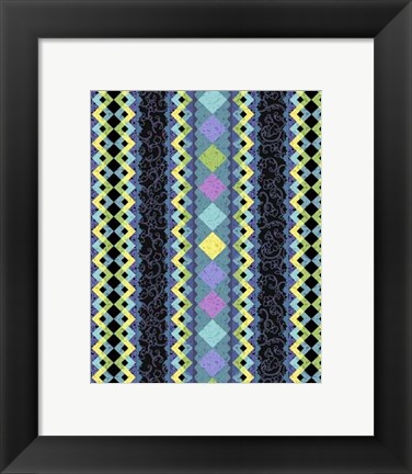 Framed Vintage Stripe I Print