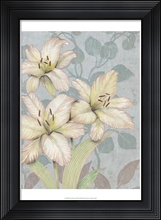 Framed Trois Fleurs I Print