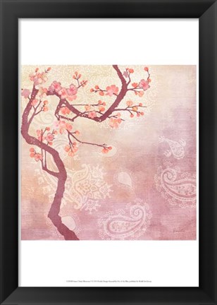 Framed Sweet Cherry Blossoms V Print